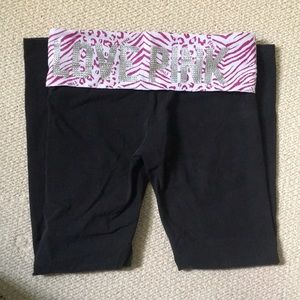 VS LOVE PINK Rhinestone & Animal Print Leggings